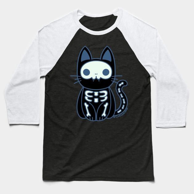 Skeleton kitten Baseball T-Shirt by ZethTheReaper